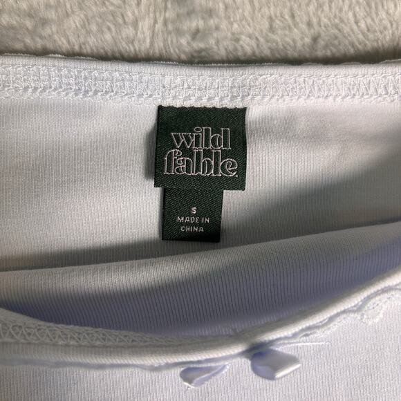 Wild Fable Off Shoulder Mini Dress Small Light Blue Bodycon Lace Soft Girl - Picture 4 of 7